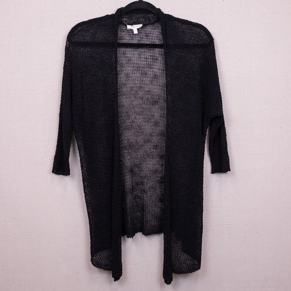 Eileen Fisher black loose knit open cardigan-M